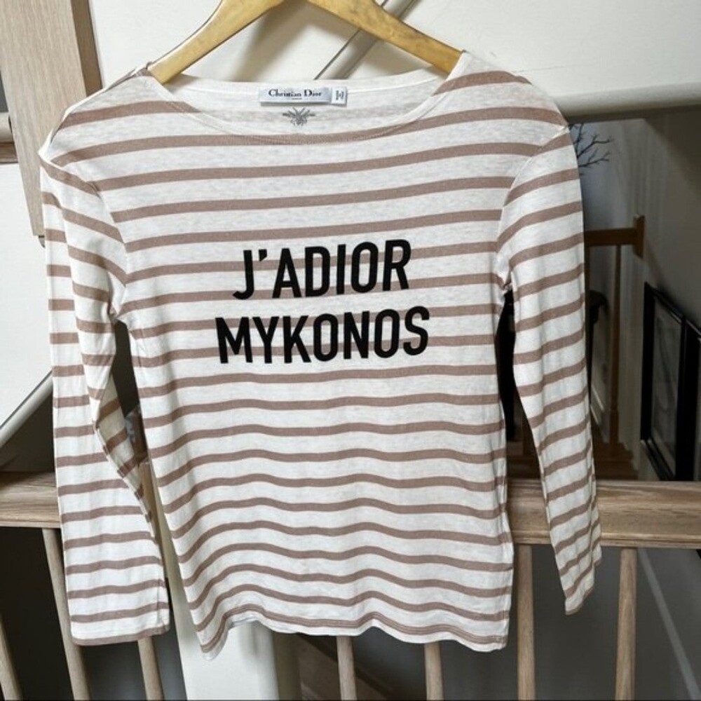 Christian Dior I love Mykonos Striped Long Sleeve Tee XS - Picture 2 of 12